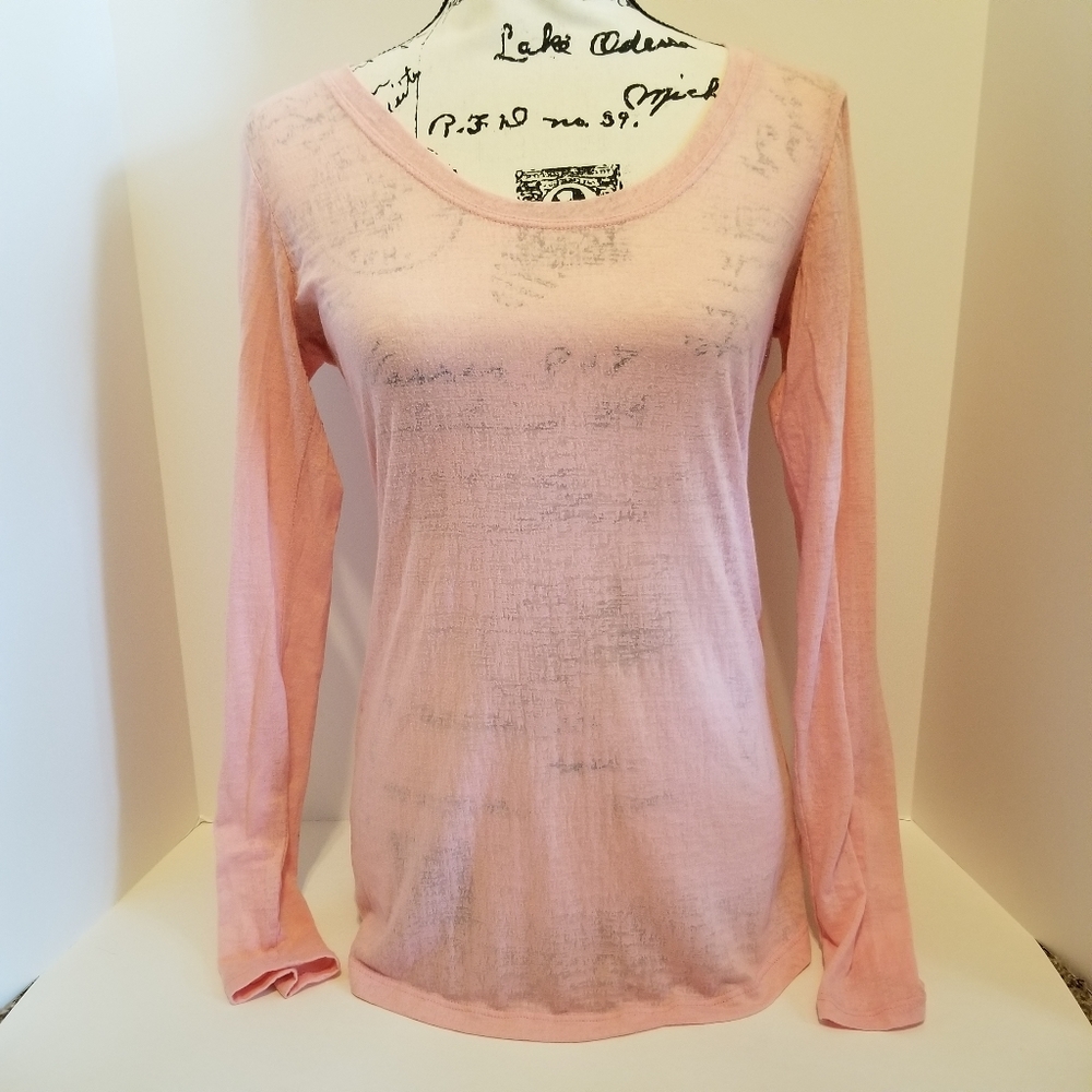 Pink long sleeve lightweight top Medium